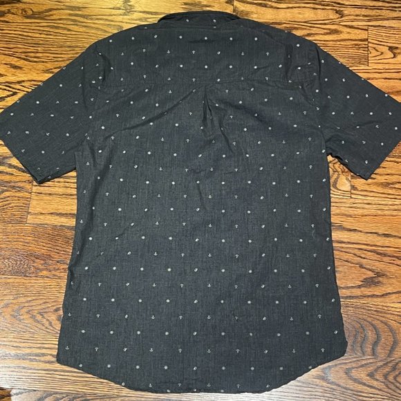 RVLT Revolution Nautical Short Sleeve Button Down Gray Black XL - Picture 2 of 4